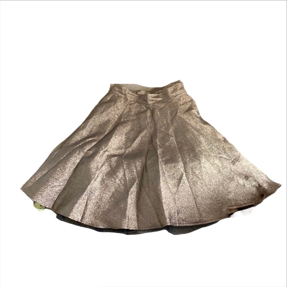 City Triangle Flare Metallic Bronze Copper Skater Party Skirt